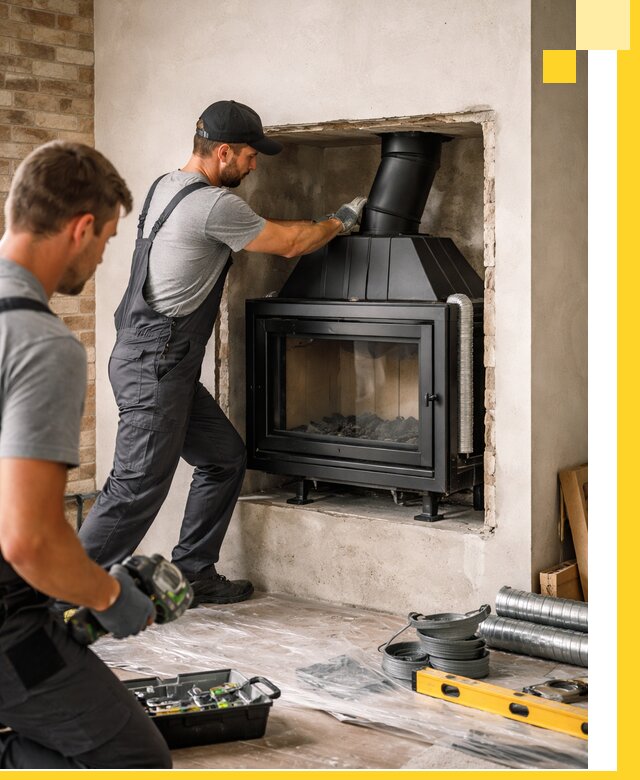 Установка каминных топок в Ефремах: монтаж, подключение