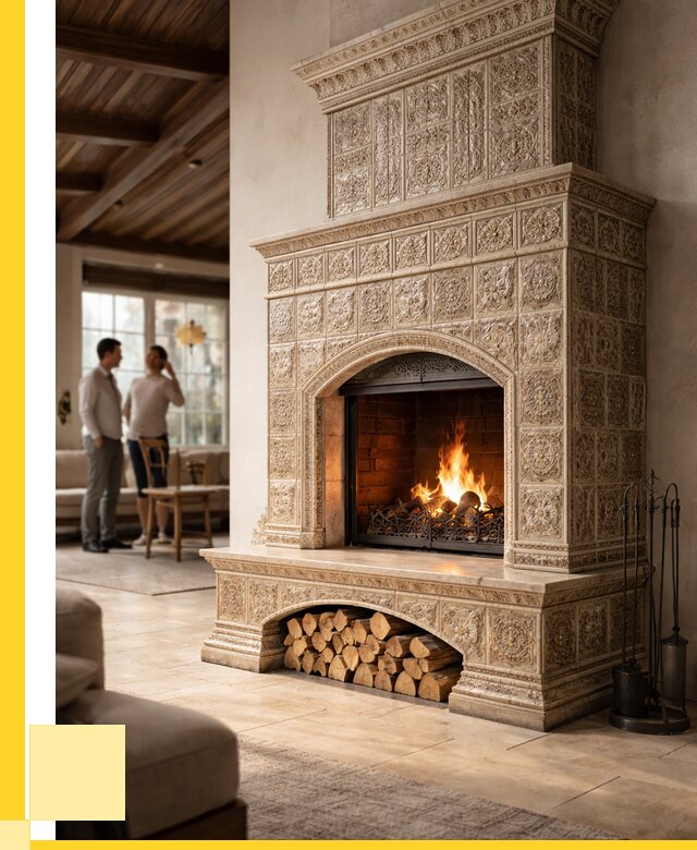 Купить изразцовый камин в Ефремах от 256125 р. | ЭриданФрм