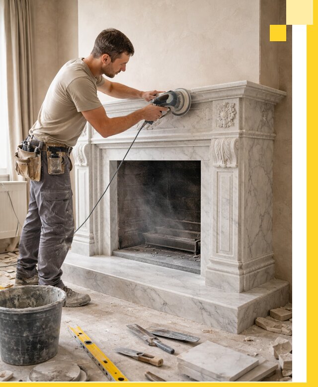 Изготовление и установка мраморных каминов в Ефремах под ключ