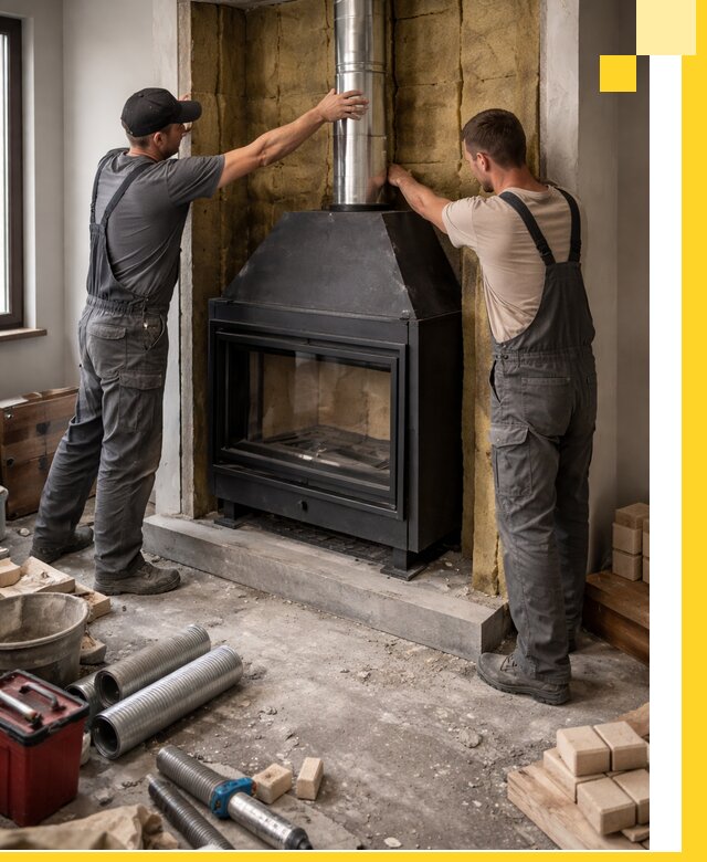 Изготовление и монтаж закрытых каминов в Ефремах под ключ