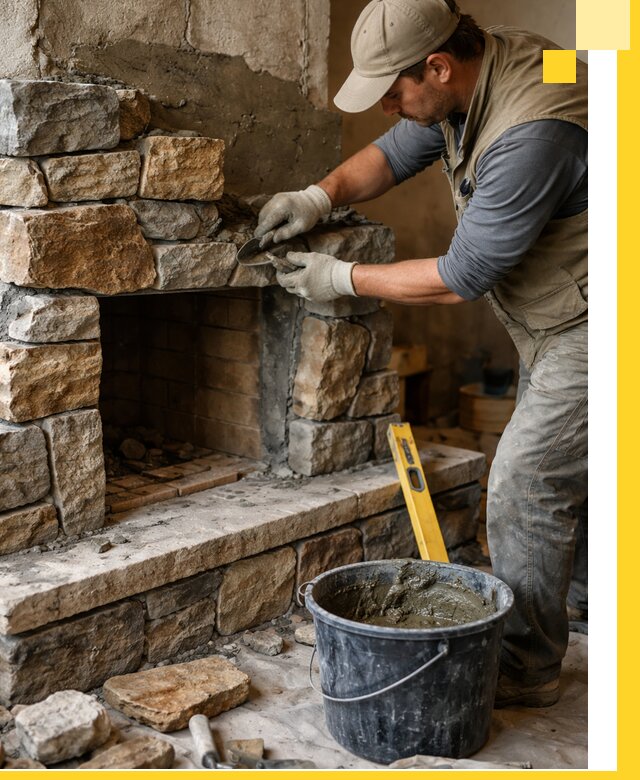 Изготовление и установка каменных каминов под ключ в Ефремах