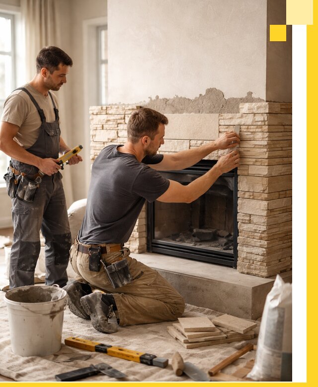 Установка и монтаж каминов для загородного дома в Ефремах