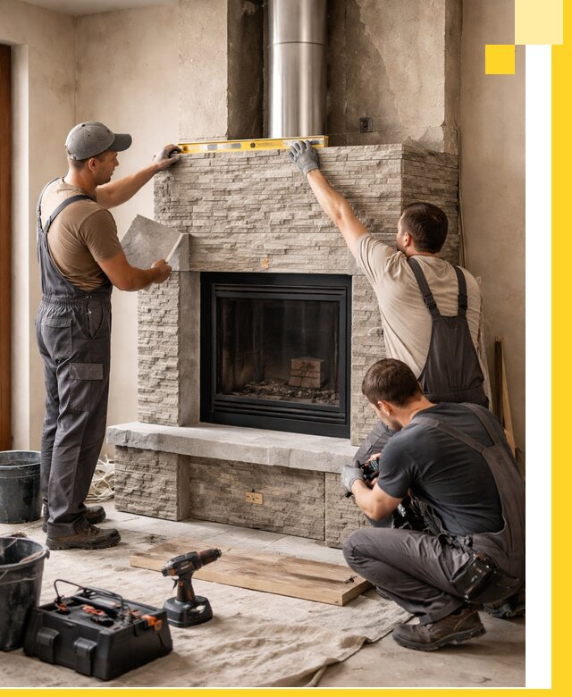 Профессиональный монтаж каминов под ключ в Ефремах для дома