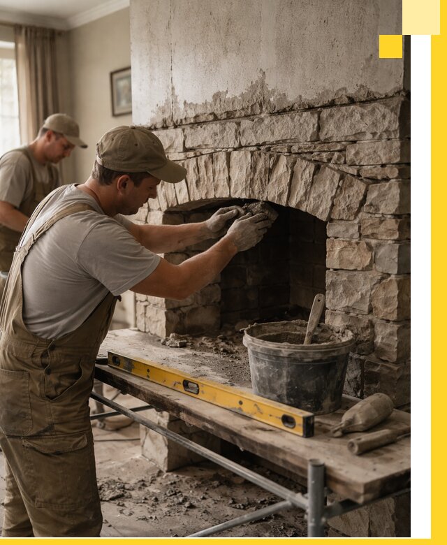 Изготовление каминов под ключ в Ефремах, монтаж и отделка