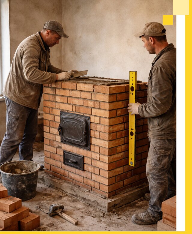 Отопительные печи под ключ в Ефремах, установка и сборка