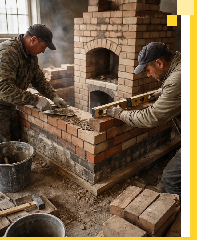 Изготовление и монтаж печей и каминов из кирпича в Ефремах