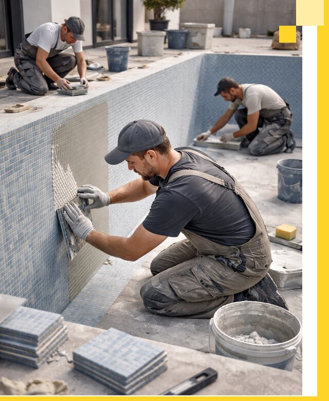 Облицовка бассейнов в Ефремах плитка мозаика гидроизоляция