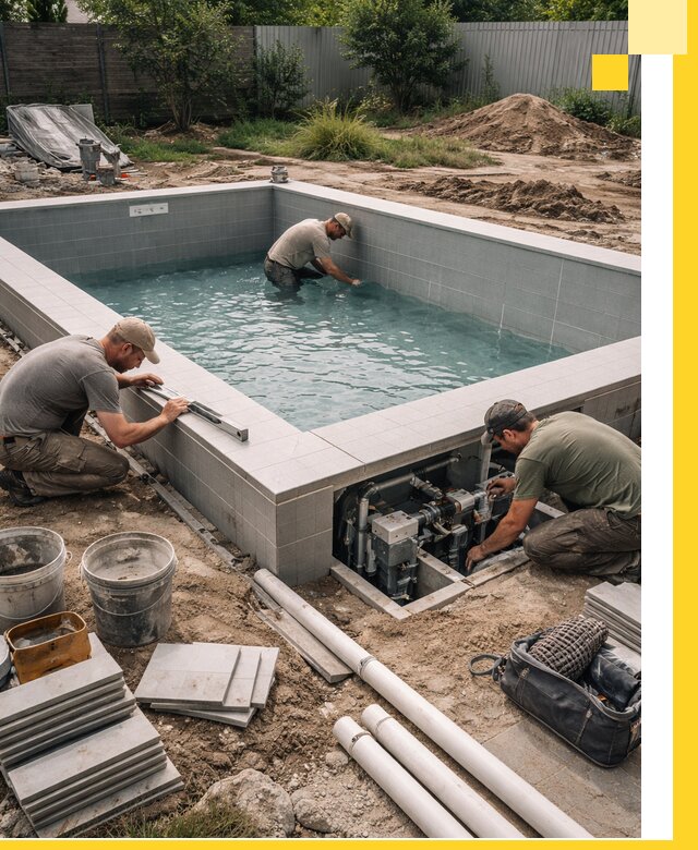 Строительство и монтаж бассейнов для дачи под ключ в Ефремах