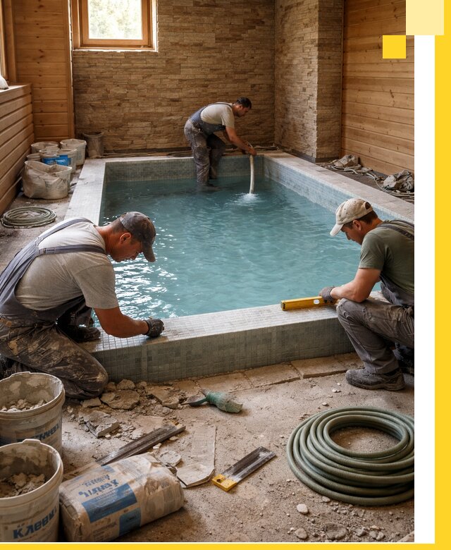 Проектирование и строительство бассейнов для бани в Ефремах