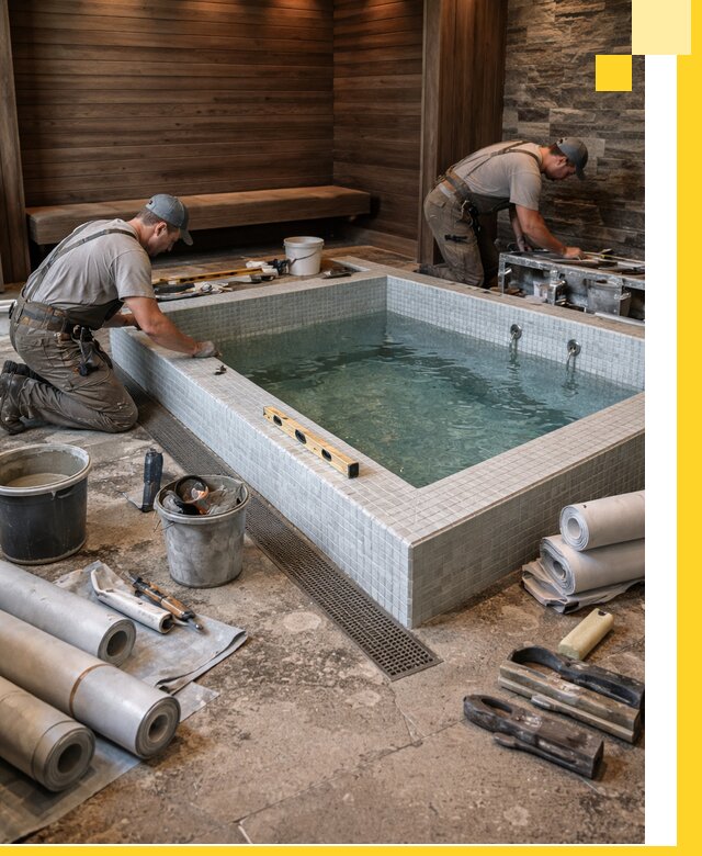 Установка и строительство бассейнов для сауны в Ефремах