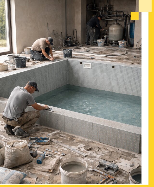 Строительство и монтаж бассейнов в помещении в Ефремах