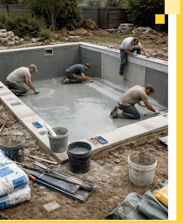 Изготовление и монтаж чаши бассейна под ключ в Ефремах