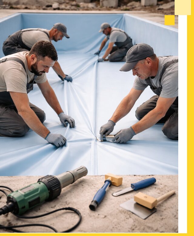 ПВХ пленка для бассейнов с монтажом и гарантией в Ефремах