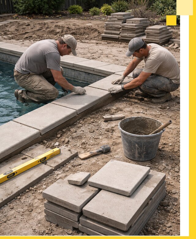 Установка и изготовление копингового камня для бассейнов в Ефремах