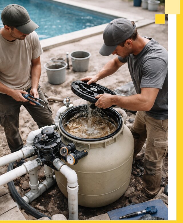 Установка и обслуживание песочных фильтров для бассейнов в Ефремах