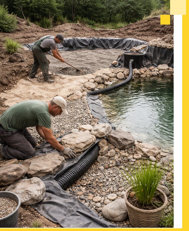 Строительство природных бассейнов и озер в Ефремах под ключ