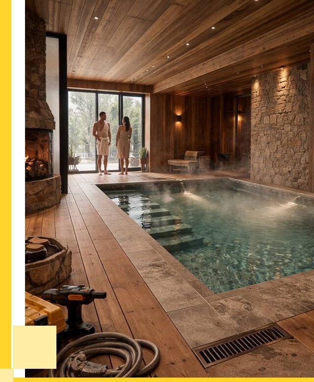 Проекты бань с бассейном под ключ в Ефремах от 76838 р., ЭриданФрм