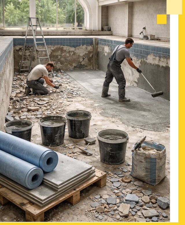 Реконструкция бассейнов в Ефремах: ремонт, гидроизоляция