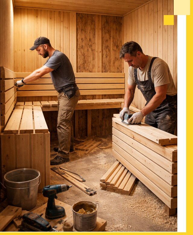 Профессиональный комплексный ремонт саун под ключ в Ефремах