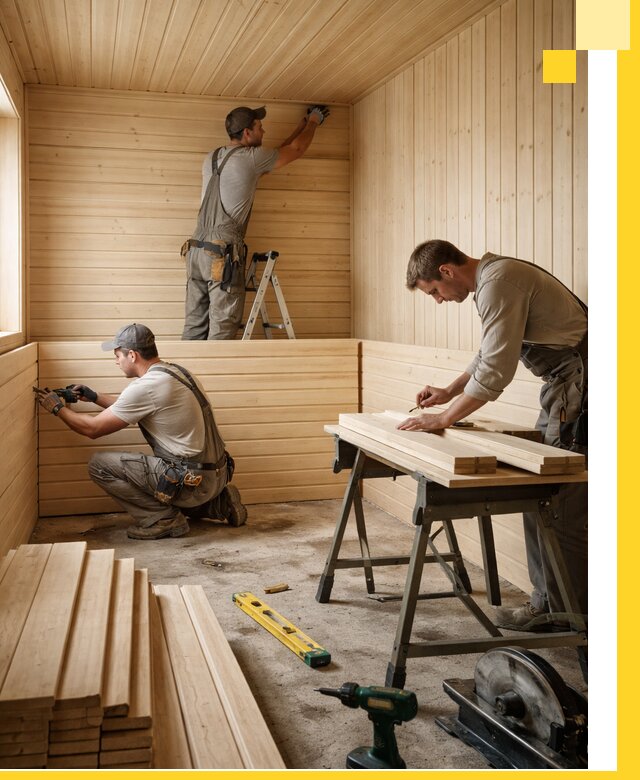 Обшивка саун в Ефремах из натуральной древесины под ключ