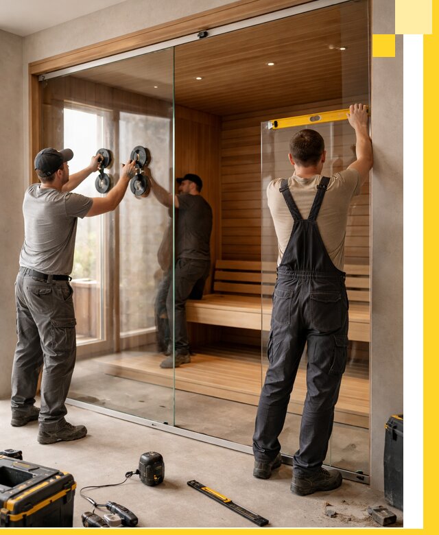 Производство и монтаж стеклянных саун под ключ в Ефремах