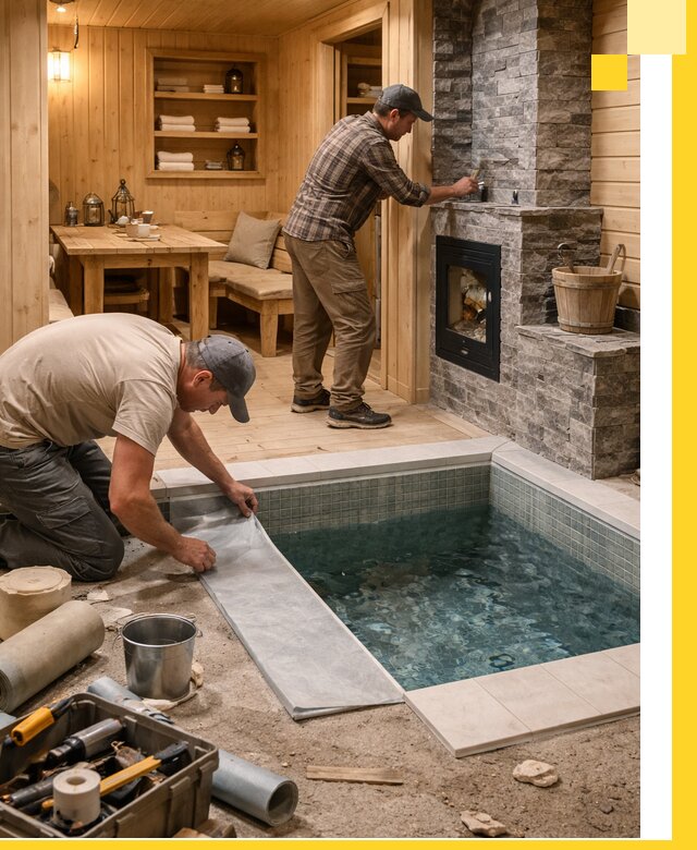 Строительство бань с комнатой отдыха под ключ в Ефремах