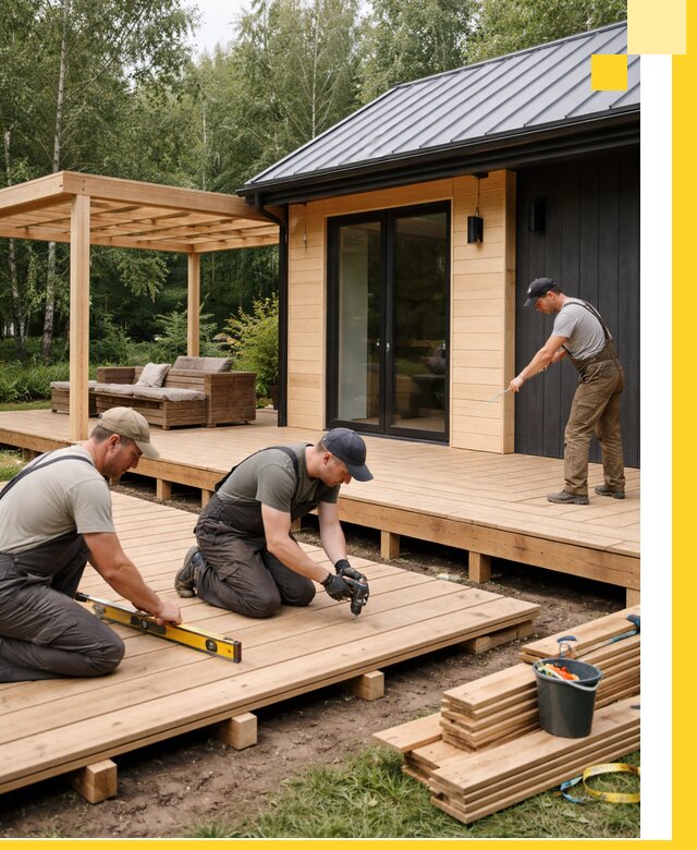 Строительство бань с террасой и бассейном под ключ в Ефремах