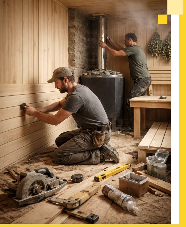 Полное строительство и оснащение парных под ключ в Ефремах