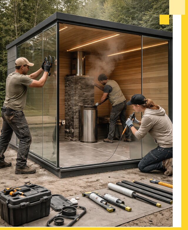 Проектирование и строительство стеклянных бань в Ефремах