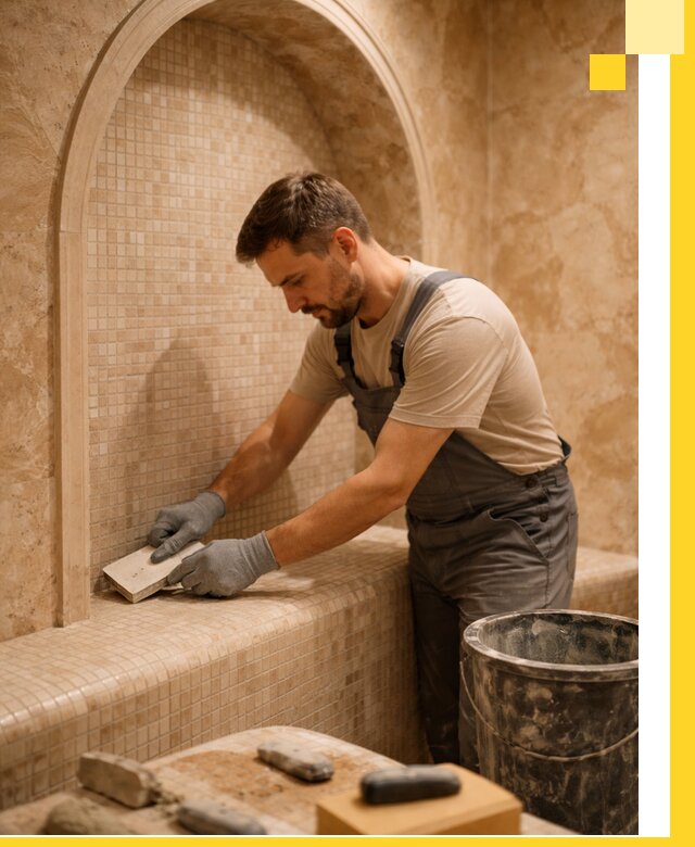 Профессиональная отделка хамамов с мозаикой под ключ в Ефремах