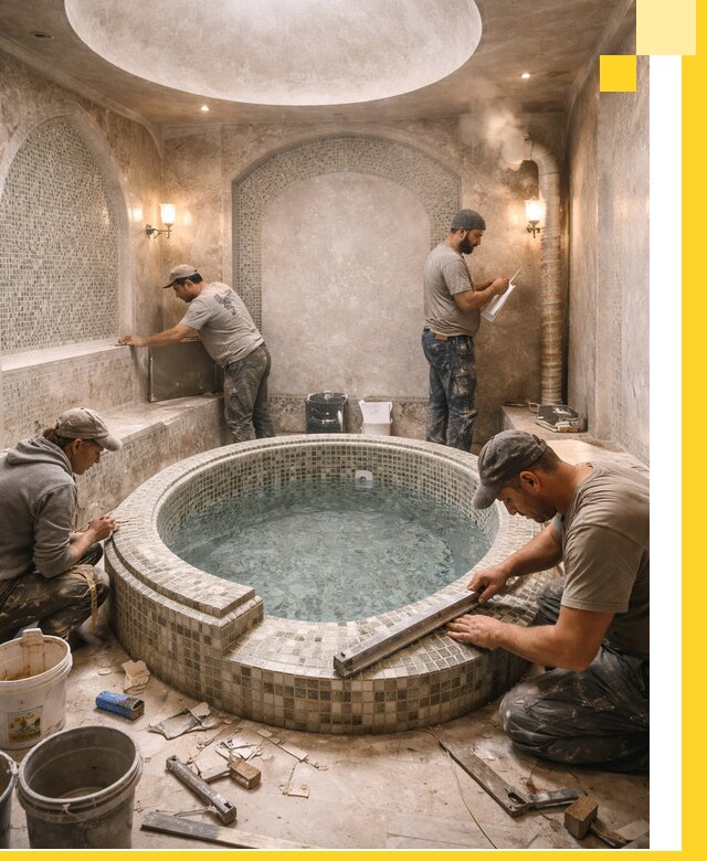 Профессиональное строительство хамама с бассейном в Ефремах под ключ